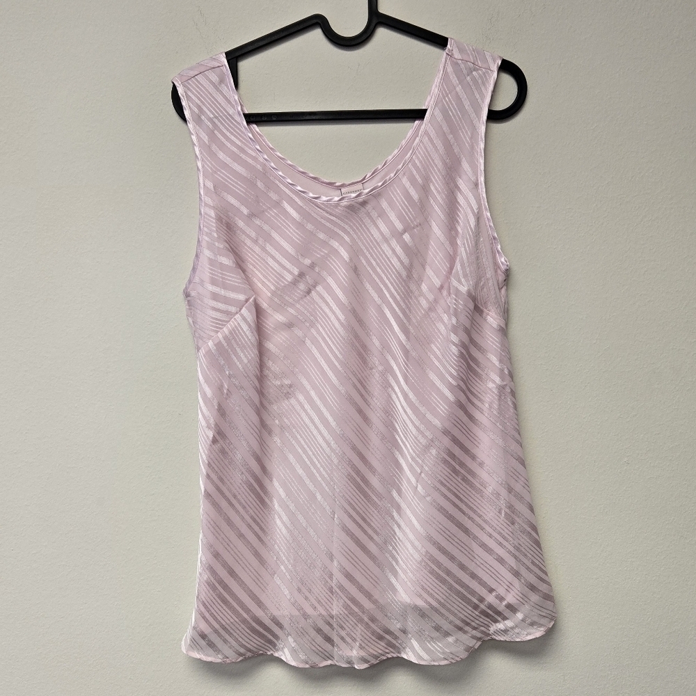 Cabernet Sleeveless Stripe Tank Top Blouse Pink M